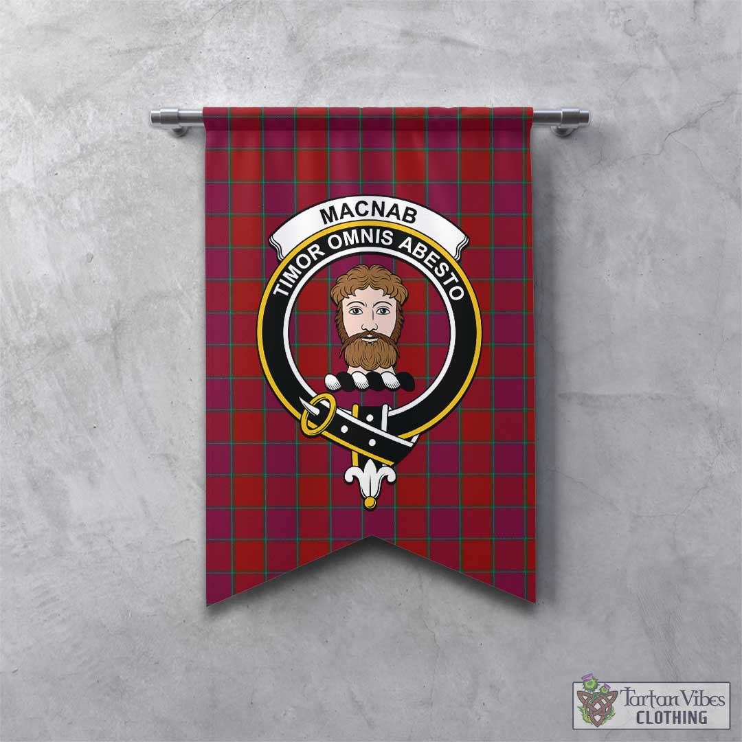 Tartan Vibes Clothing MacNab Old Tartan Gonfalon, Tartan Banner with Family Crest