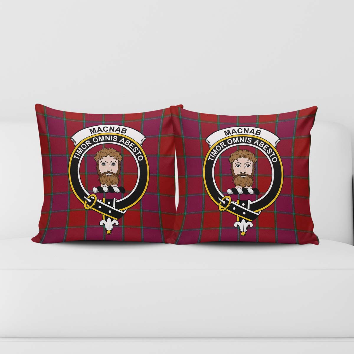 MacNab Old Tartan Pillow Cover with Family Crest - Tartanvibesclothing