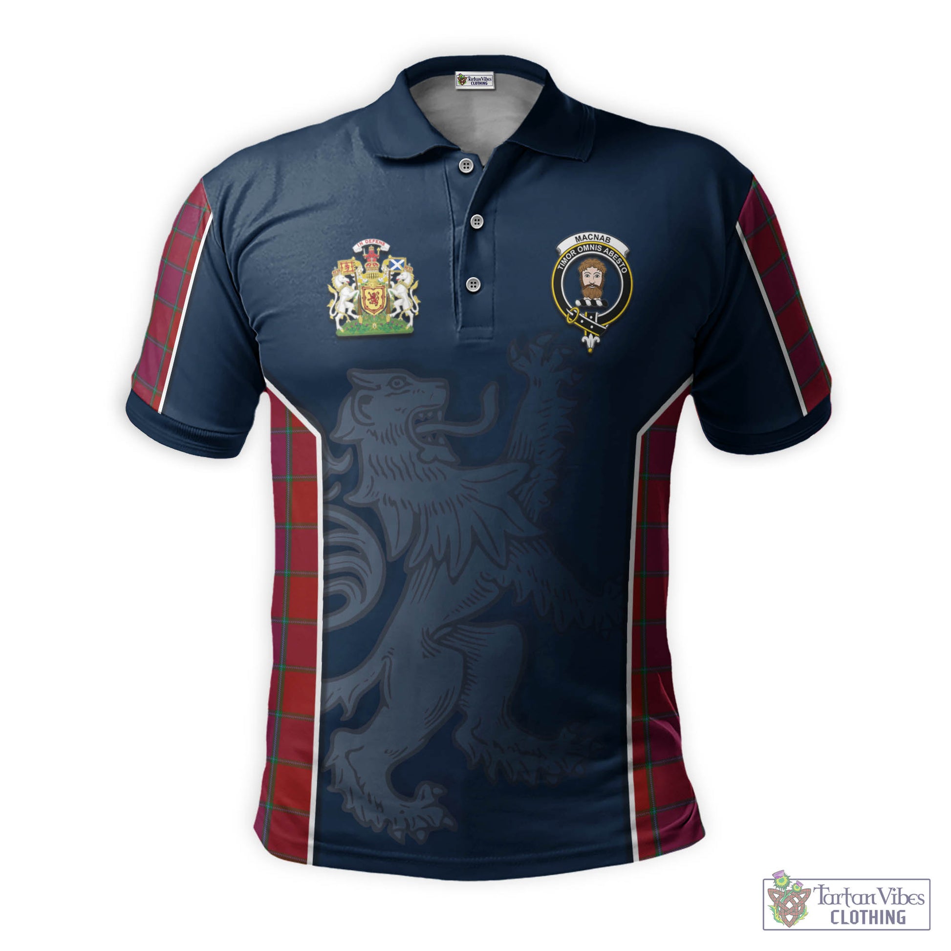 Tartan Vibes Clothing MacNab Old Tartan Men's Polo Shirt with Family Crest and Lion Rampant Vibes Sport Style