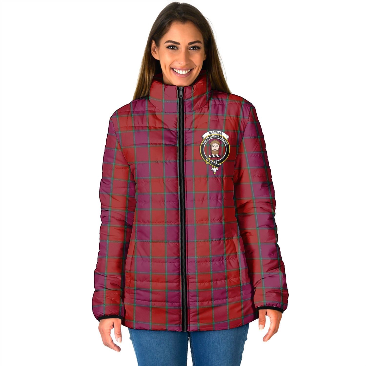 MacNab Old Tartan Padded Jacket with Family Crest - Tartan Vibes Clothing