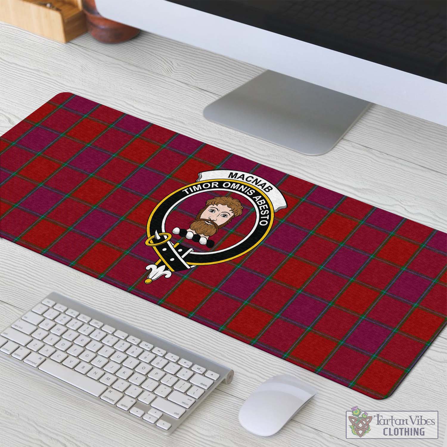 Tartan Vibes Clothing MacNab Old Tartan Mouse Pad with Family Crest