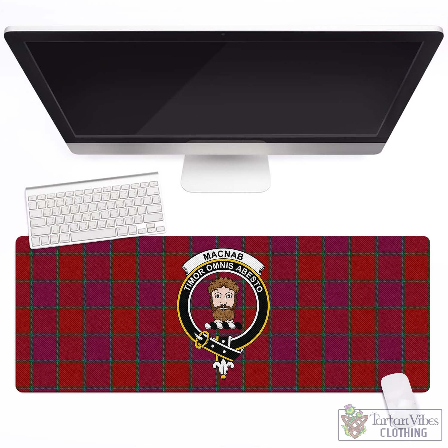 Tartan Vibes Clothing MacNab Old Tartan Mouse Pad with Family Crest