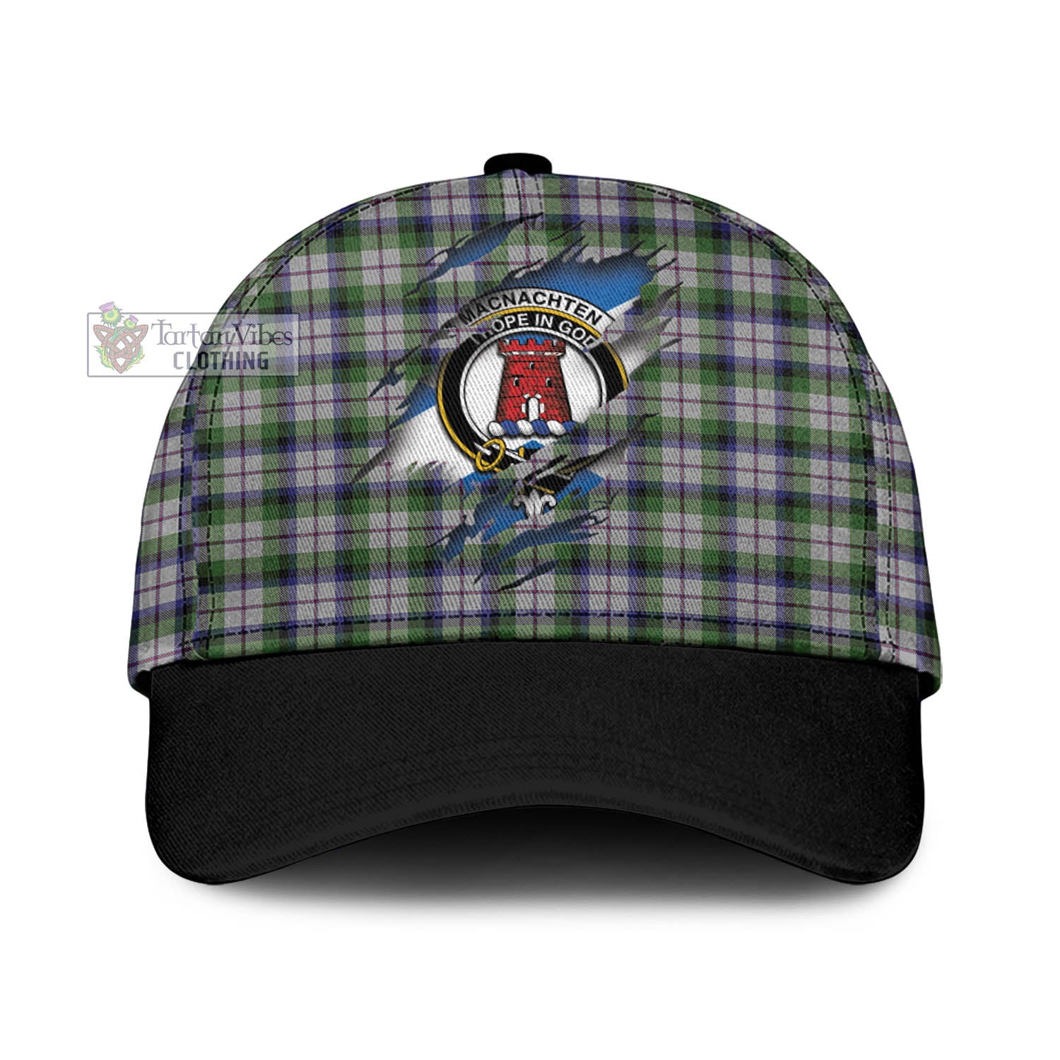 Tartan Vibes Clothing MacNachten Dress Tartan Classic Cap with Family Crest In Me Style