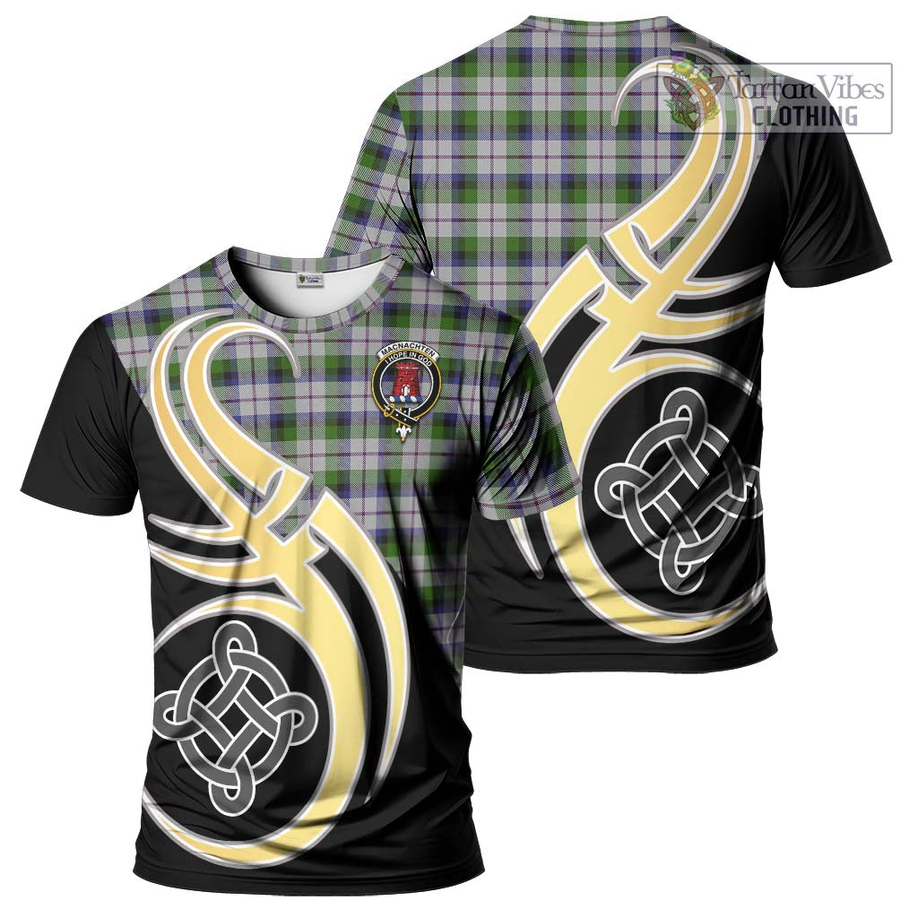 Tartan Vibes Clothing MacNachten Dress Tartan T-Shirt with Family Crest and Celtic Symbol Style