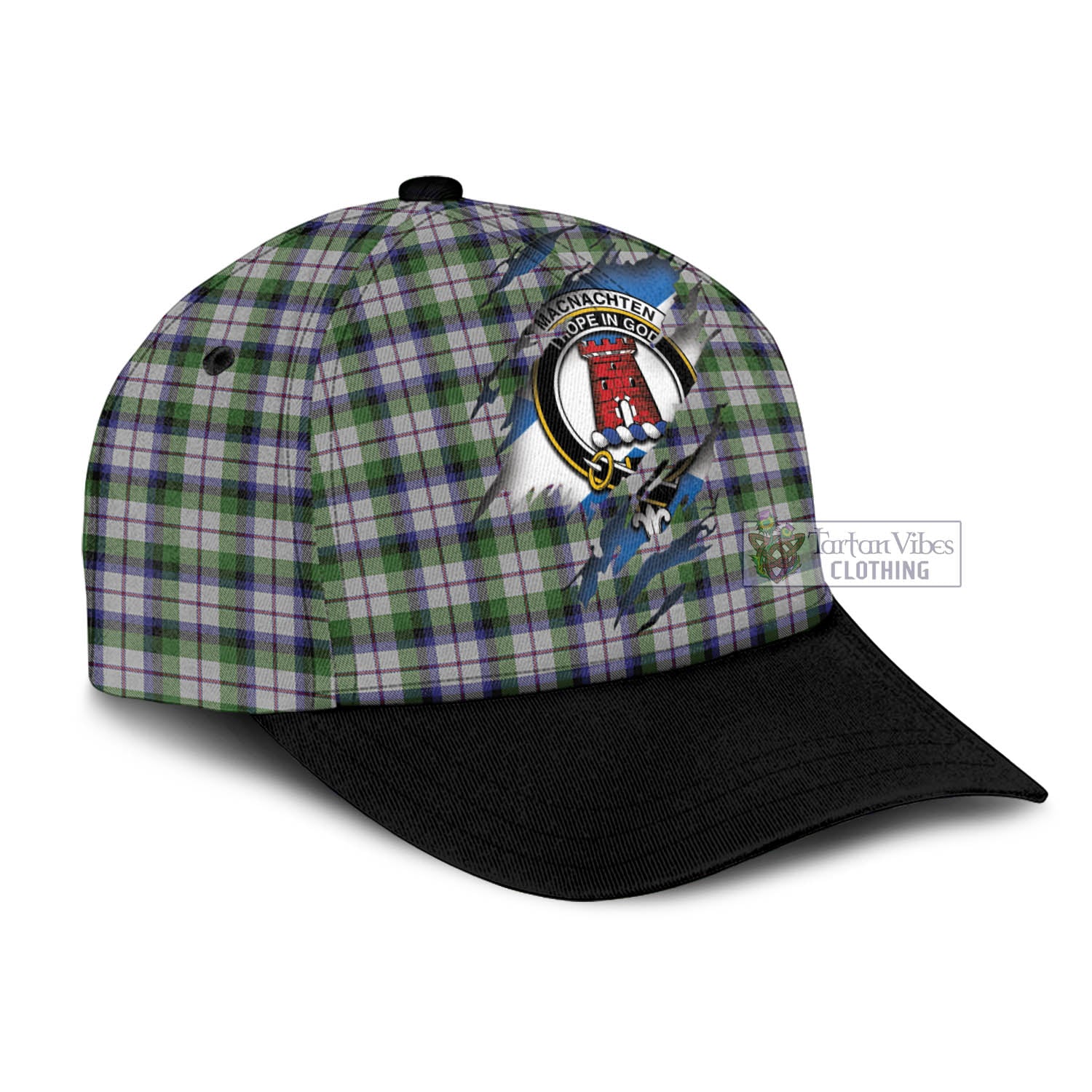 Tartan Vibes Clothing MacNachten Dress Tartan Classic Cap with Family Crest In Me Style