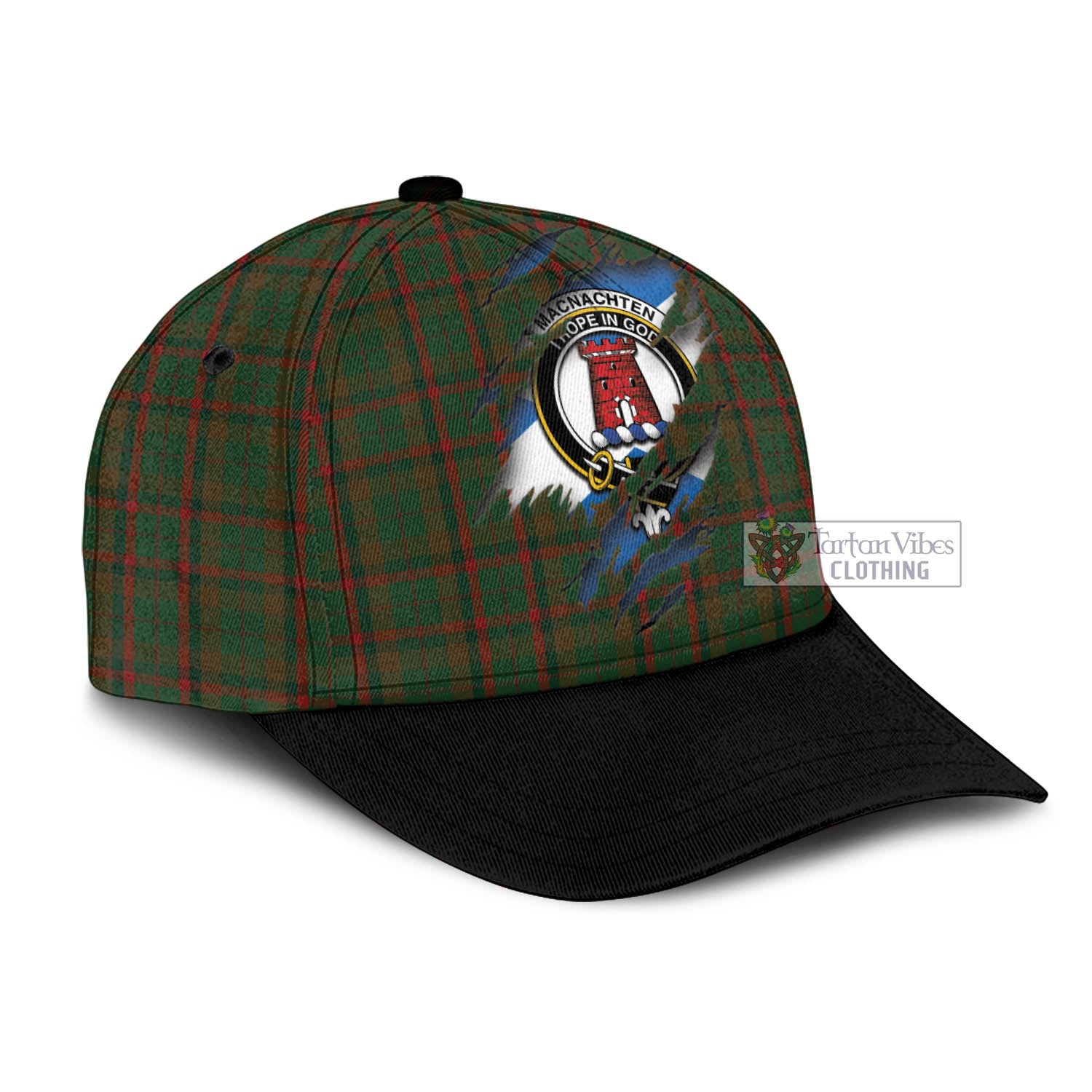 Tartan Vibes Clothing MacNachten Hunting Tartan Classic Cap with Family Crest In Me Style