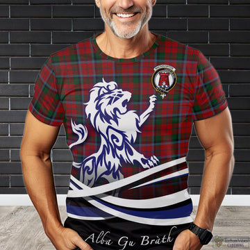 MacNaughton (McNaughton) Tartan T-Shirt with Alba Gu Brath Regal Lion Emblem