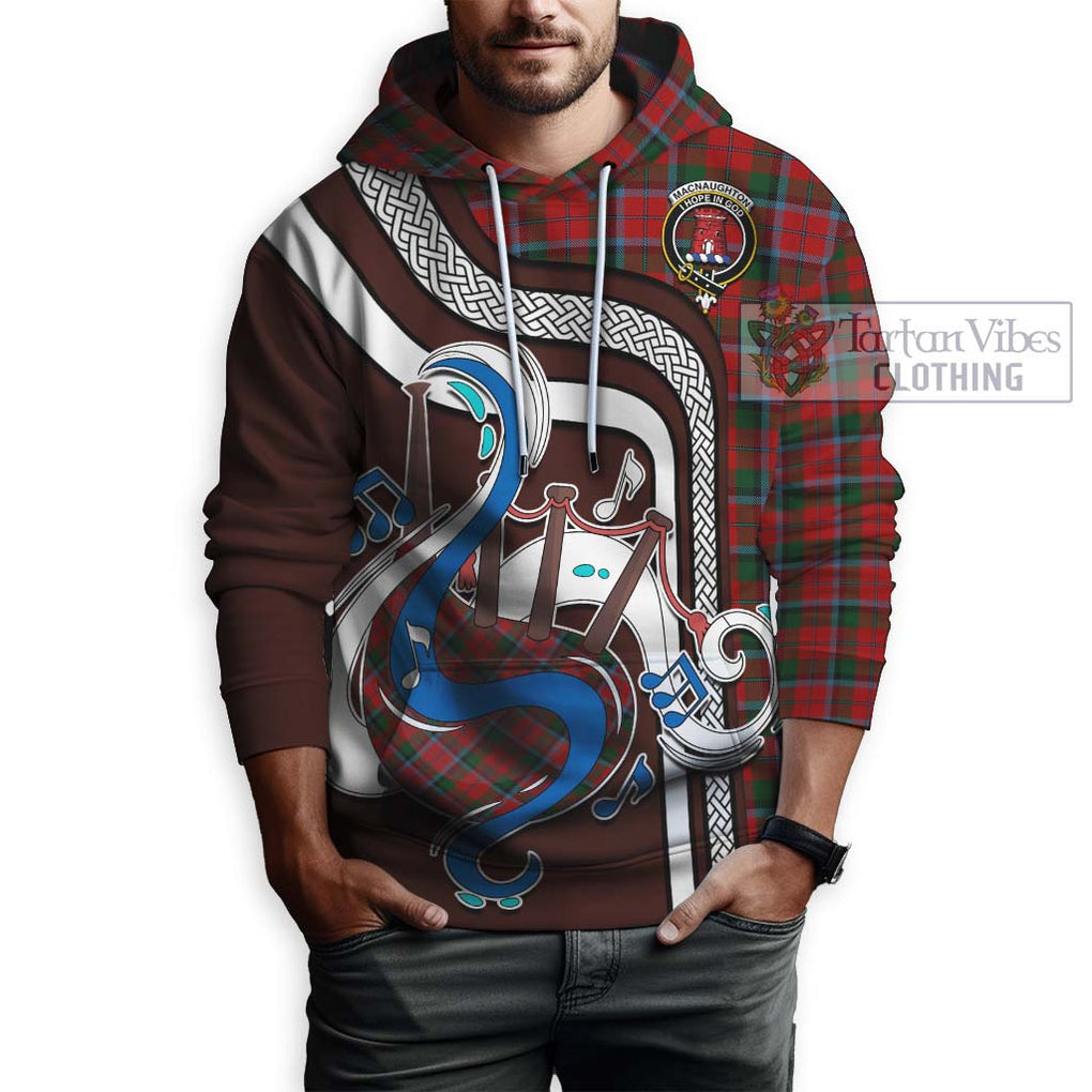 MacNaughton (McNaughton) Tartan Hoodie with Epic Bagpipe Style Zip Hoodie - Tartanvibesclothing Shop