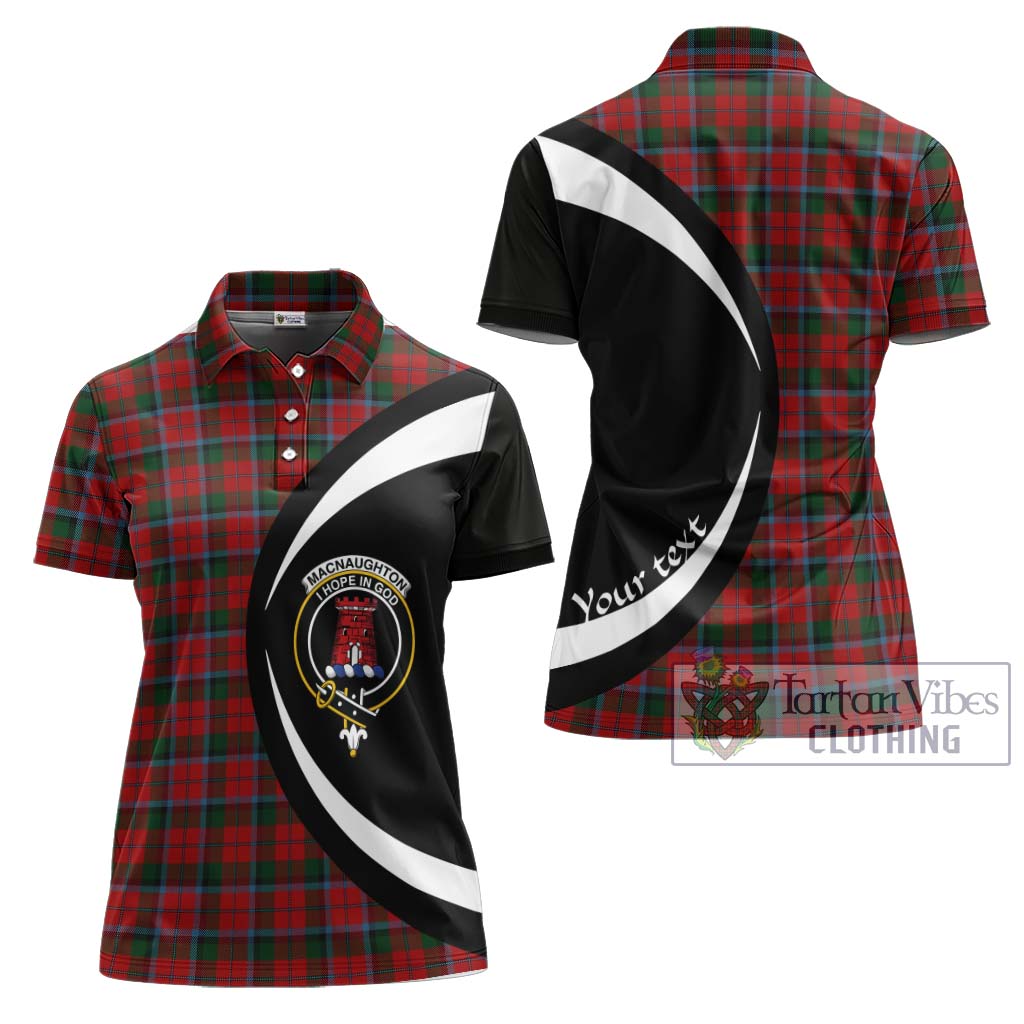 MacNaughton (McNaughton) Tartan Women's Polo Shirt with Family Crest Circle Style Women - Tartan Vibes Clothing