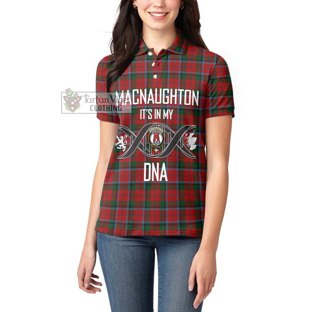 MacNaughton (McNaughton) Tartan Women's Polo Shirt with Family Crest DNA In Me Style Women - Tartanvibesclothing Shop