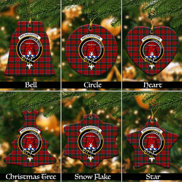 MacNaughton (McNaughton) Tartan Christmas Ceramic Ornaments with Family Crest