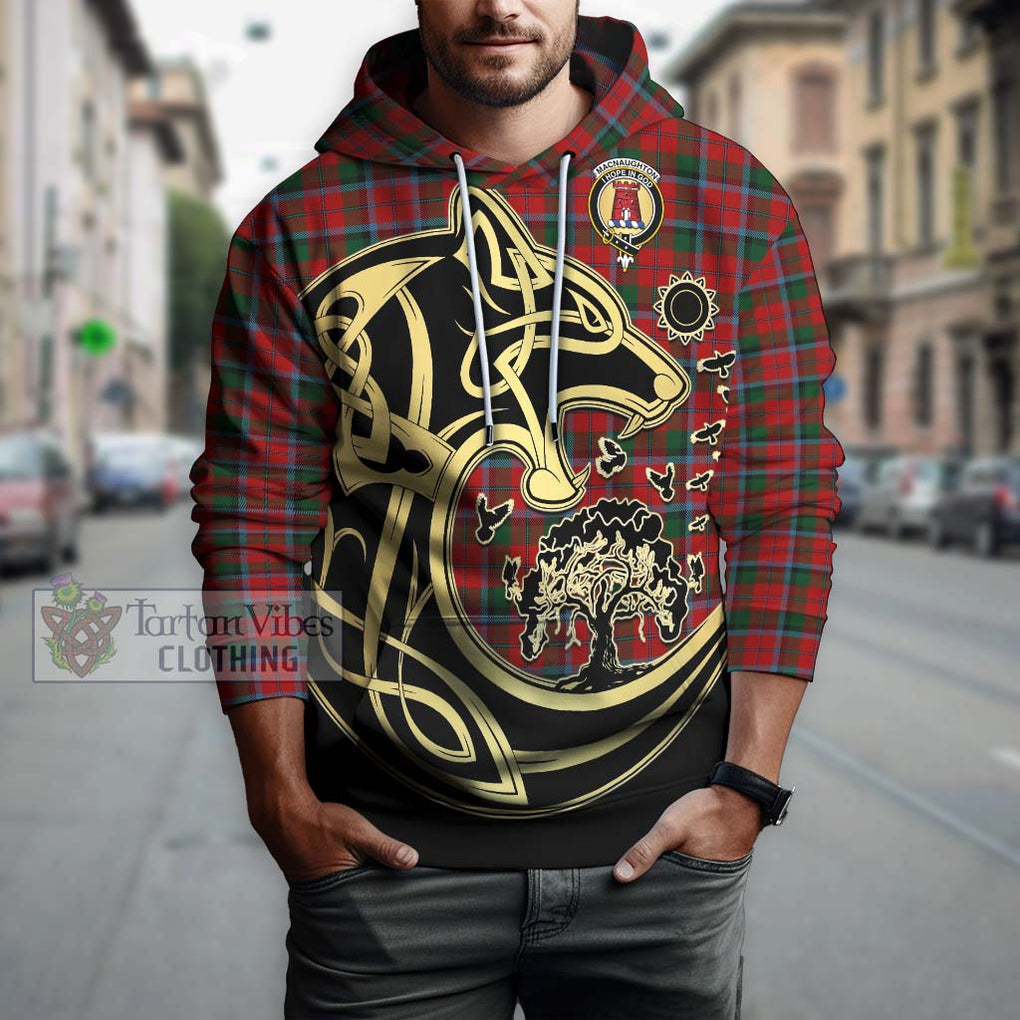 MacNaughton (McNaughton) Tartan Hoodie with Family Crest Celtic Wolf Style Zip Hoodie - Tartan Vibes Clothing