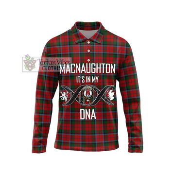 MacNaughton (McNaughton) Tartan Long Sleeve Polo Shirt with Family Crest DNA In Me Style