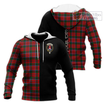MacNaughton Tartan Knitted Hoodie with Family Crest and Half Of Me Style