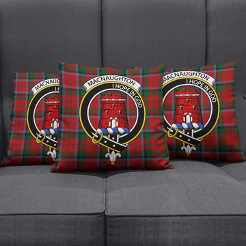 MacNaughton (McNaughton) Tartan Pillow Cover with Family Crest