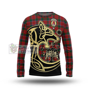 MacNaughton (McNaughton) Tartan Long Sleeve T-Shirt with Family Crest Celtic Wolf Style