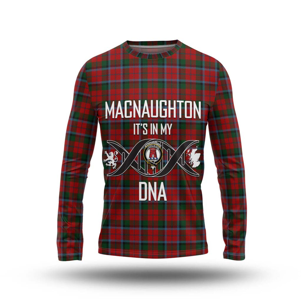 MacNaughton (McNaughton) Tartan Long Sleeve T-Shirt with Family Crest DNA In Me Style Unisex - Tartanvibesclothing Shop