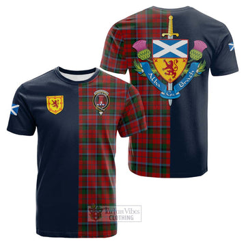 MacNaughton (McNaughton) Tartan Cotton T-shirt Alba with Scottish Lion Royal Arm Half Style