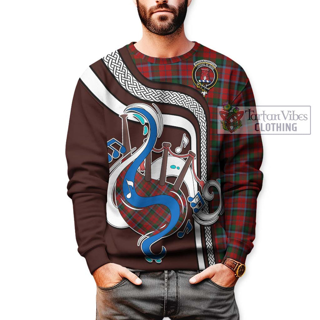 Tartan Vibes Clothing MacNaughton Tartan Sweatshirt with Epic Bagpipe Style