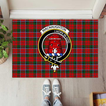 MacNaughton (McNaughton) Tartan Door Mat with Family Crest