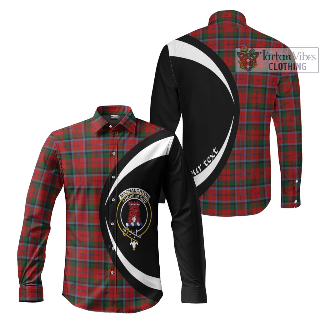 MacNaughton (McNaughton) Tartan Long Sleeve Button Up with Family Crest Circle Style Men's Shirt S - Tartan Vibes Clothing