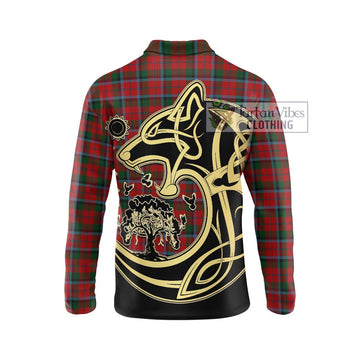 MacNaughton (McNaughton) Tartan Long Sleeve Polo Shirt with Family Crest Celtic Wolf Style