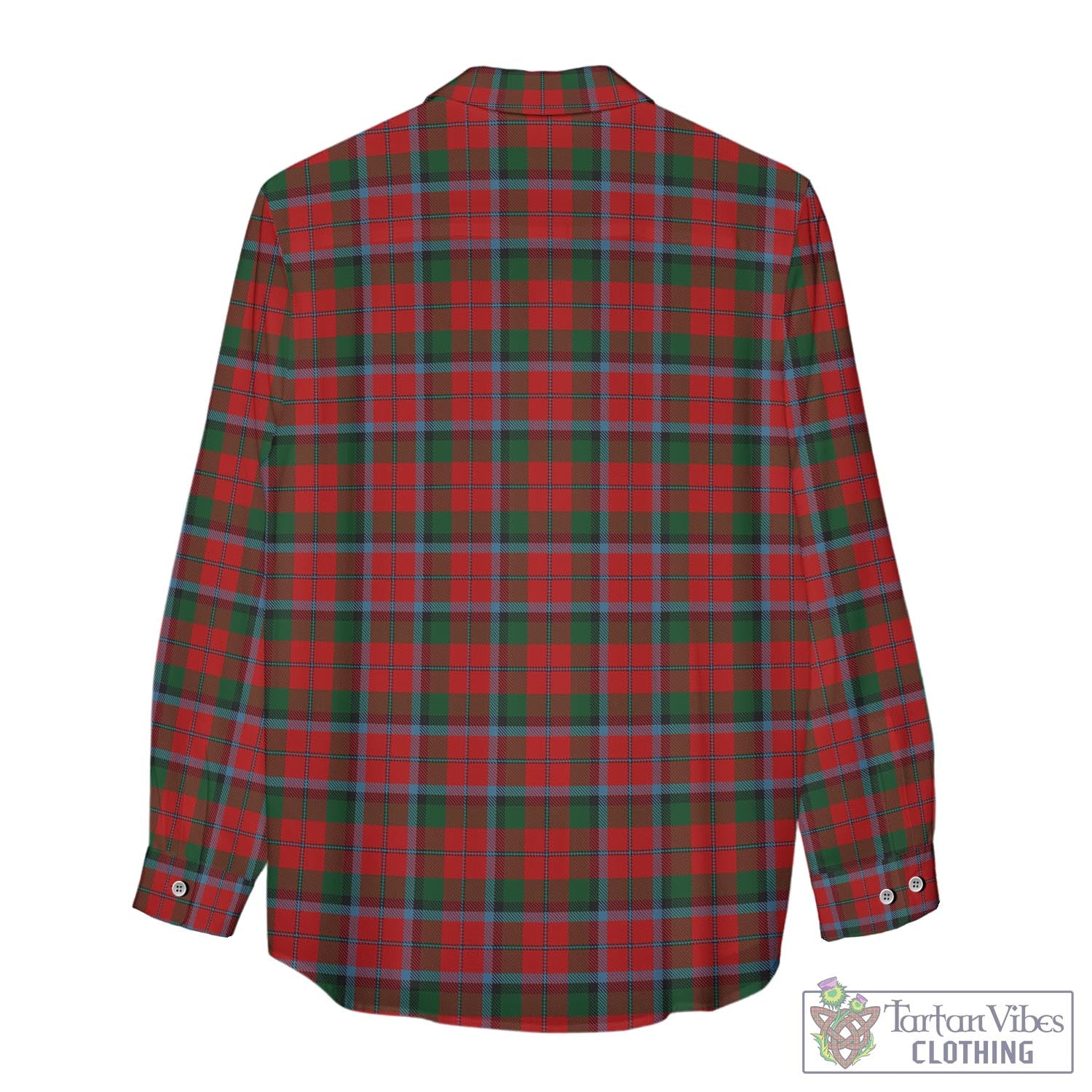 Tartan Vibes Clothing MacNaughton Tartan Womens Casual Shirt with Family Crest