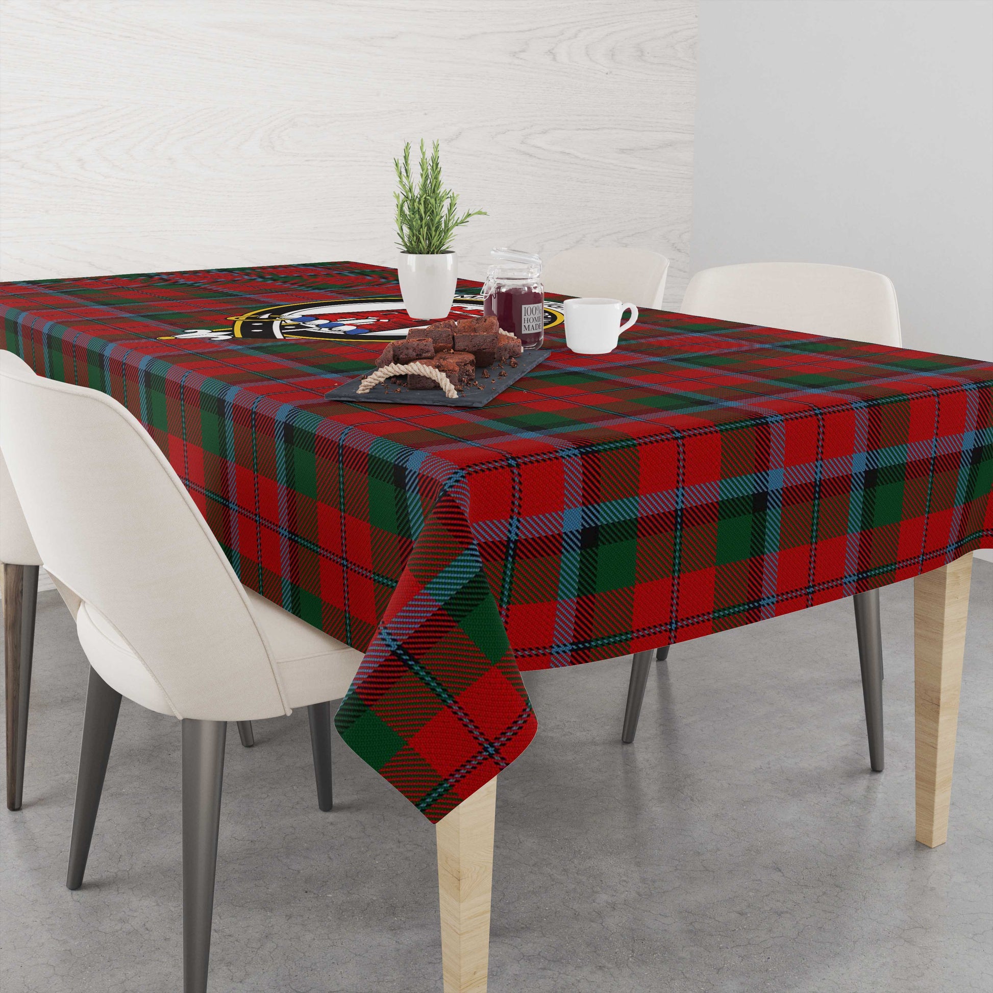 MacNaughton (McNaughton) Tartan Tablecloth with Family Crest M 39.4"x59"(100x150cm) - Tartan Vibes Clothing