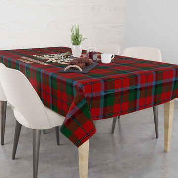 MacNaughton (McNaughton) Tartan Tablecloth with Clan Crest and the Golden Sword of Courageous Legacy