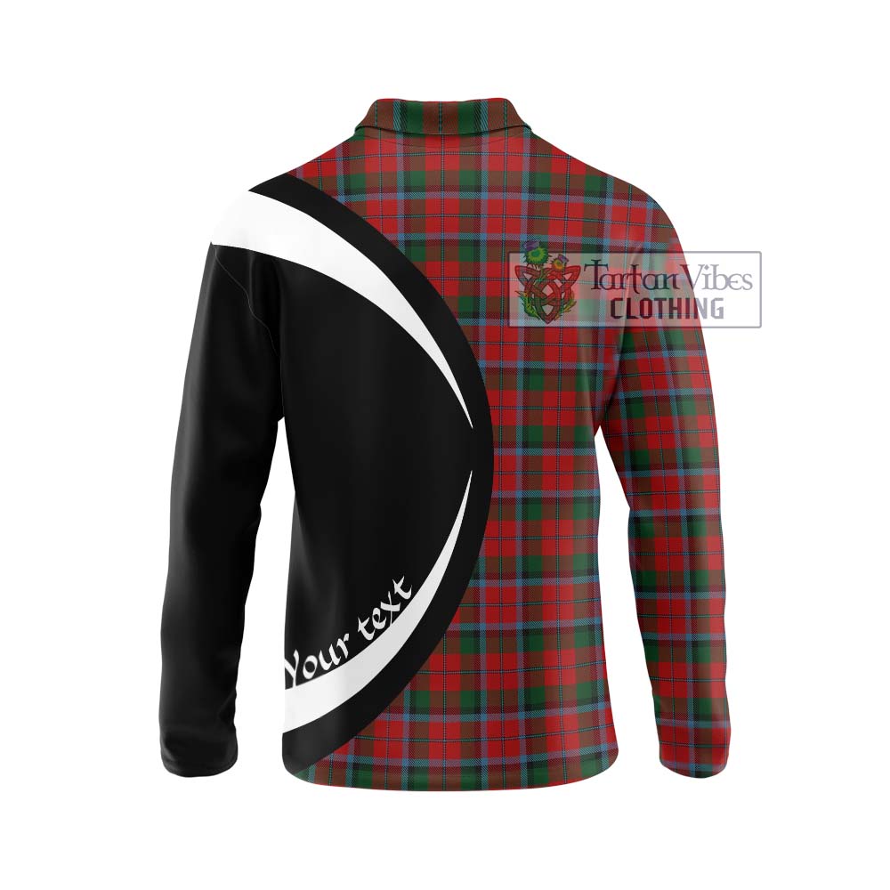 MacNaughton (McNaughton) Tartan Long Sleeve Polo Shirt with Family Crest Circle Style - Tartan Vibes Clothing