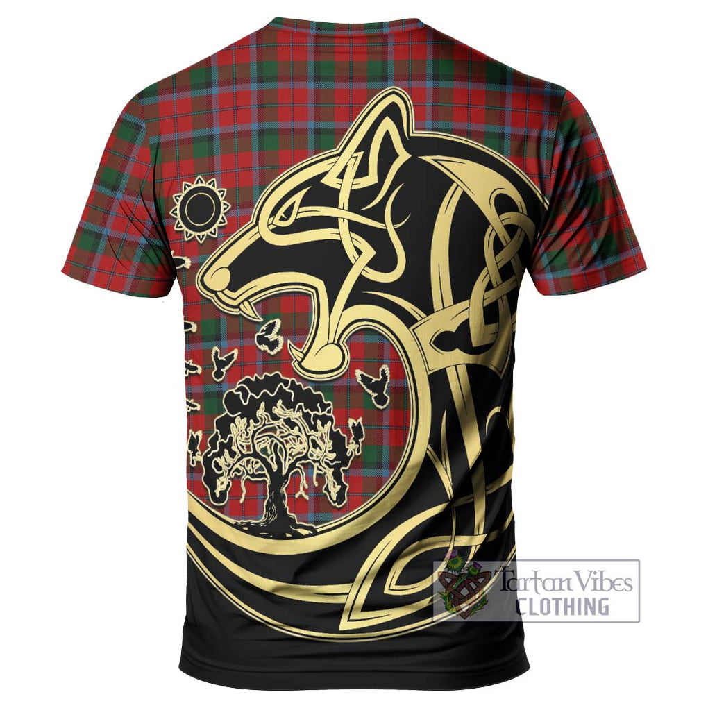 MacNaughton (McNaughton) Tartan T-Shirt with Family Crest Celtic Wolf Style - Tartan Vibes Clothing