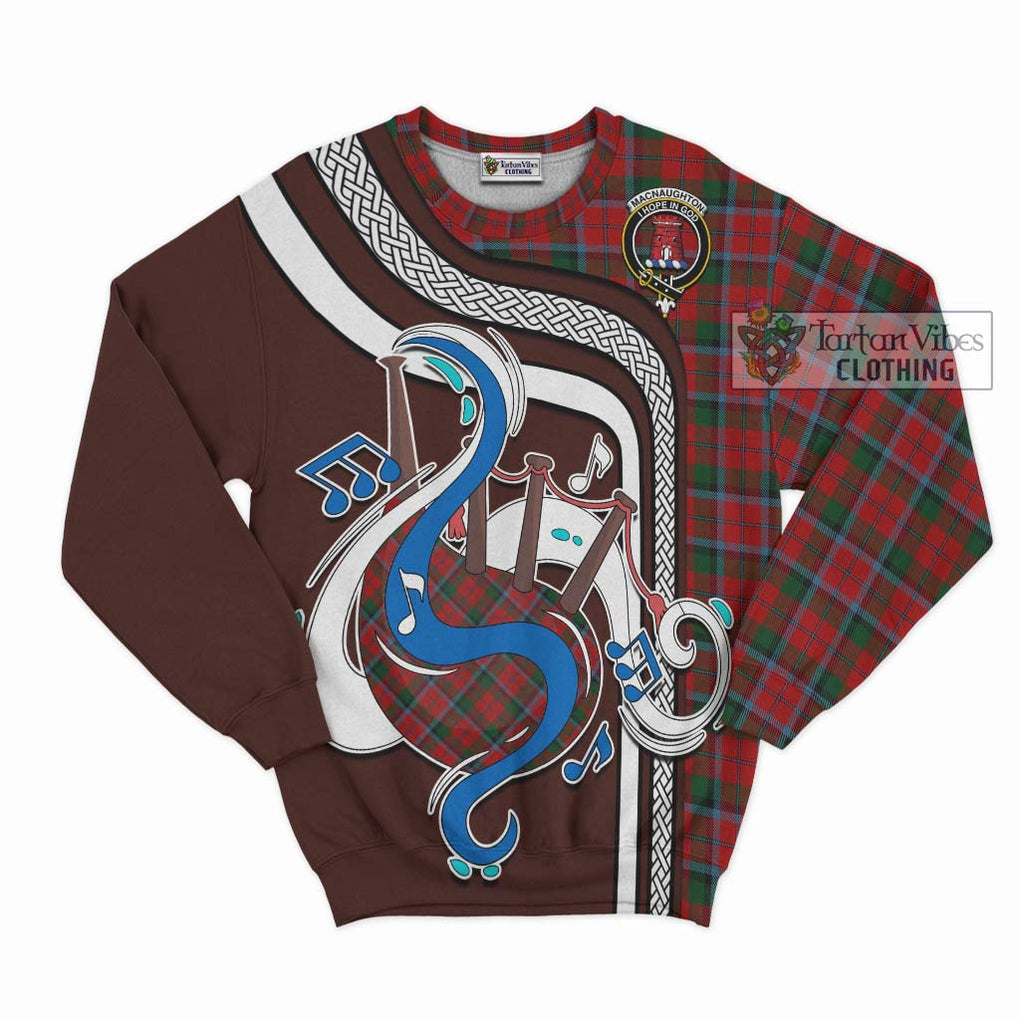 Tartan Vibes Clothing MacNaughton Tartan Sweatshirt with Epic Bagpipe Style