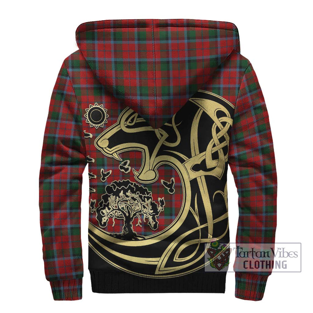 MacNaughton (McNaughton) Tartan Sherpa Hoodie with Family Crest Celtic Wolf Style - Tartan Vibes Clothing