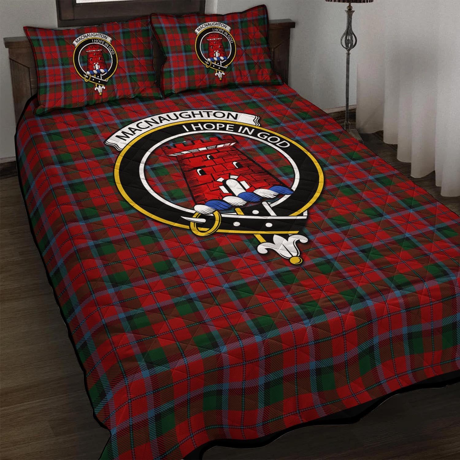 MacNaughton (McNaughton) Tartan Quilt Bed Set with Family Crest - Tartan Vibes Clothing