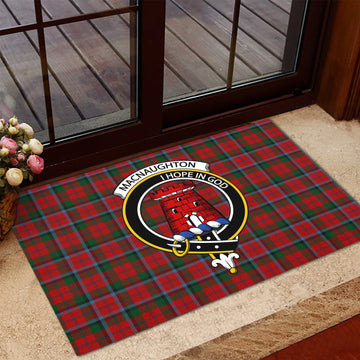 MacNaughton (McNaughton) Tartan Door Mat with Family Crest