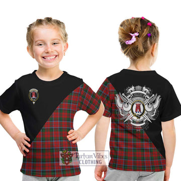 MacNaughton (McNaughton) Tartan Kid T-Shirt with Family Crest and Military Logo Style