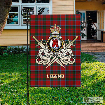 MacNaughton (McNaughton) Tartan Garden Flag with Clan Crest and the Golden Sword of Courageous Legacy Garden Flag - Tartan Vibes Clothing