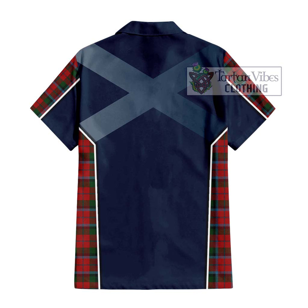 MacNaughton (McNaughton) Tartan Short Sleeve Button Shirt with Family Crest and Lion Rampant Vibes Sport Style - Tartan Vibes Clothing