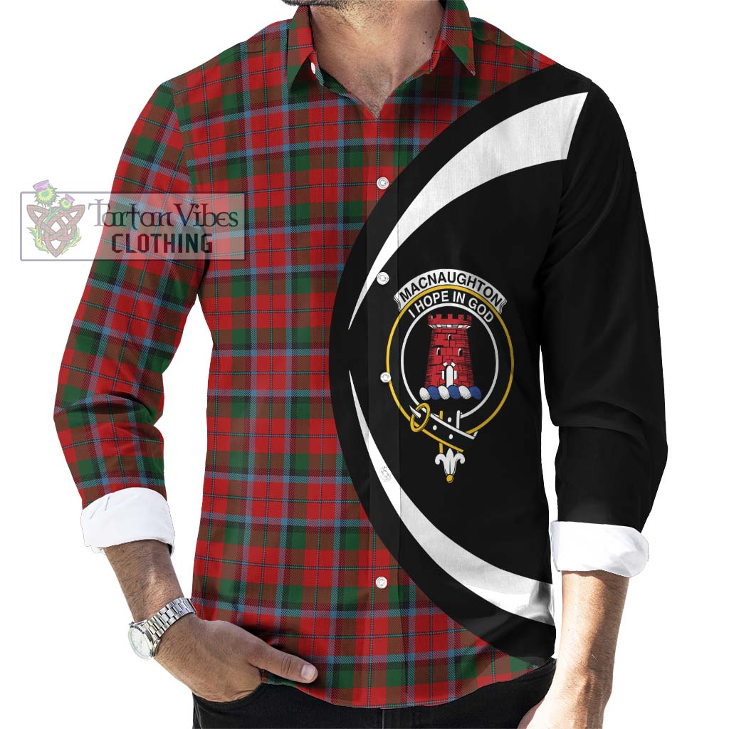 MacNaughton (McNaughton) Tartan Long Sleeve Button Up with Family Crest Circle Style - Tartan Vibes Clothing