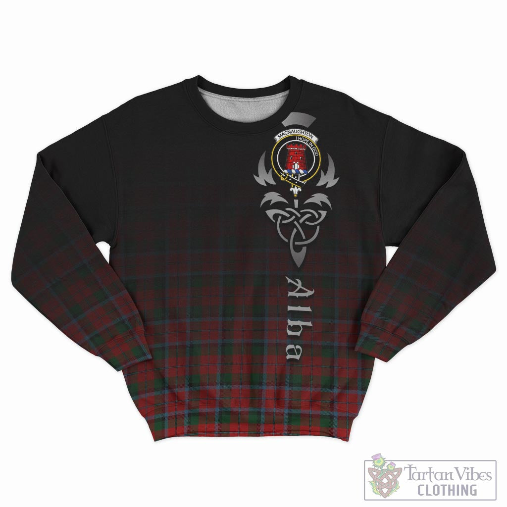 Tartan Vibes Clothing MacNaughton Tartan Sweatshirt Featuring Alba Gu Brath Family Crest Celtic Inspired