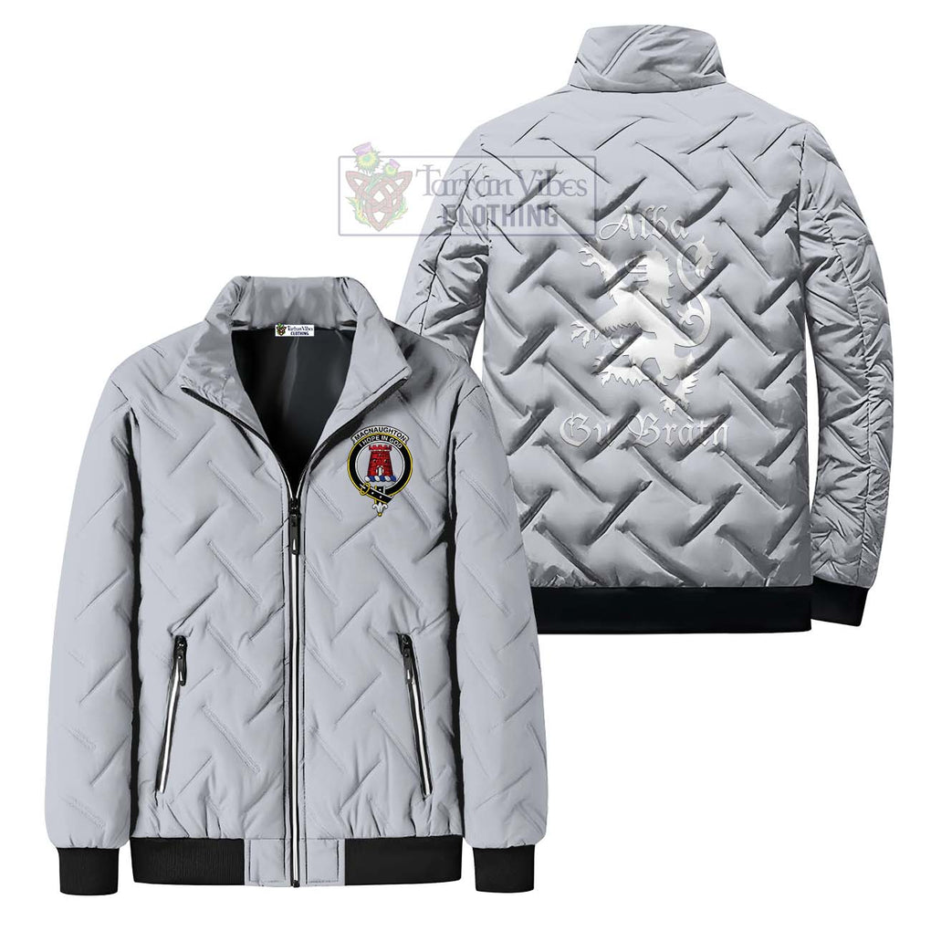 MacNaughton (McNaughton) Family Crest Padded Cotton Jacket Lion Rampant Alba Gu Brath Style Gray Unisex - 2D-tartanvibesclothing