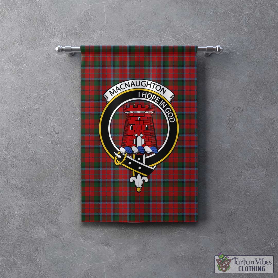 Tartan Vibes Clothing MacNaughton Tartan Gonfalon, Tartan Banner with Family Crest