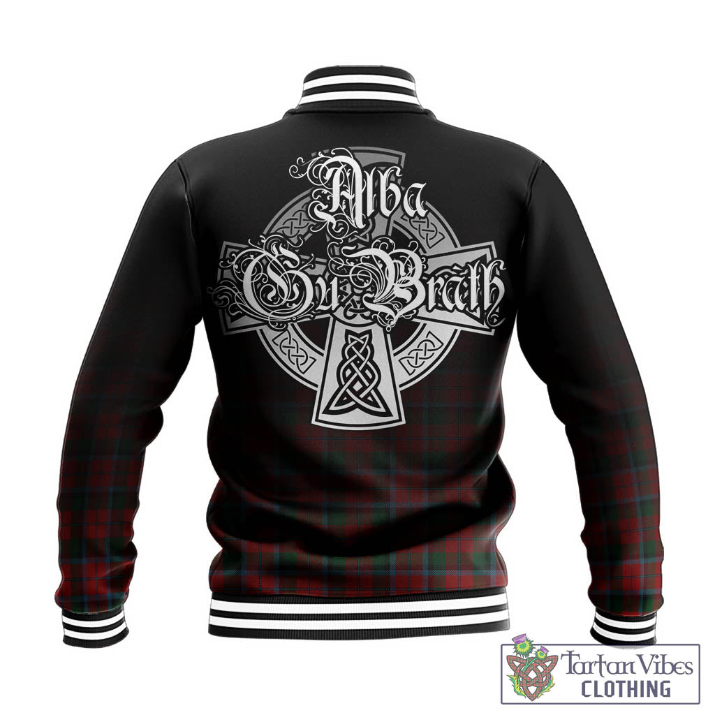 Tartan Vibes Clothing MacNaughton Tartan Baseball Jacket Featuring Alba Gu Brath Family Crest Celtic Inspired