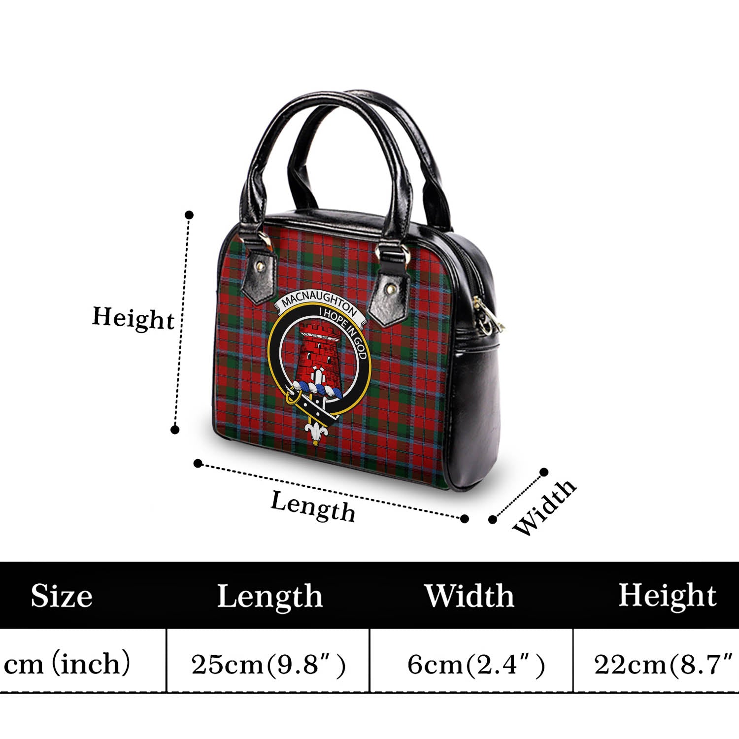 MacNaughton Tartan Shoulder Handbags with Family Crest - Tartanvibesclothing