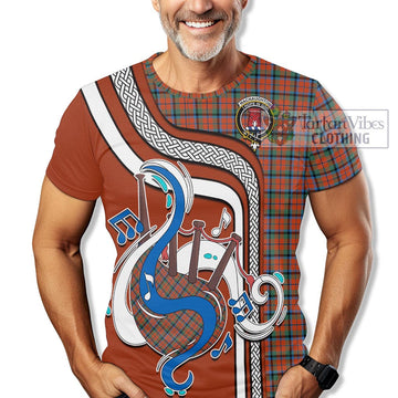 MacNaughton Ancient Tartan T-Shirt with Epic Bagpipe Style