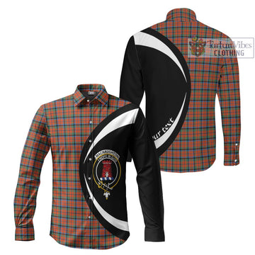 MacNaughton Ancient Tartan Long Sleeve Button Up with Family Crest Circle Style