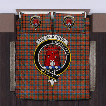 MacNaughton Ancient Tartan Quilt Bed Set with Family Crest