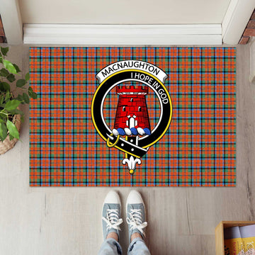 MacNaughton Ancient Tartan Door Mat with Family Crest