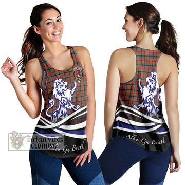 MacNaughton Ancient Tartan Women's Racerback Tanks with Alba Gu Brath Regal Lion Emblem