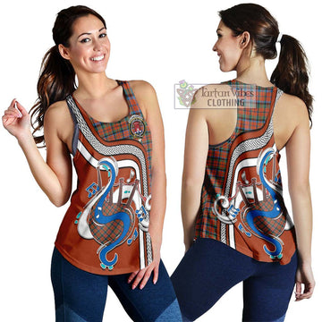 MacNaughton Ancient Tartan Women's Racerback Tanks with Epic Bagpipe Style